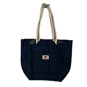 Flag tote Ralph Lauren Navy with Cream Straps